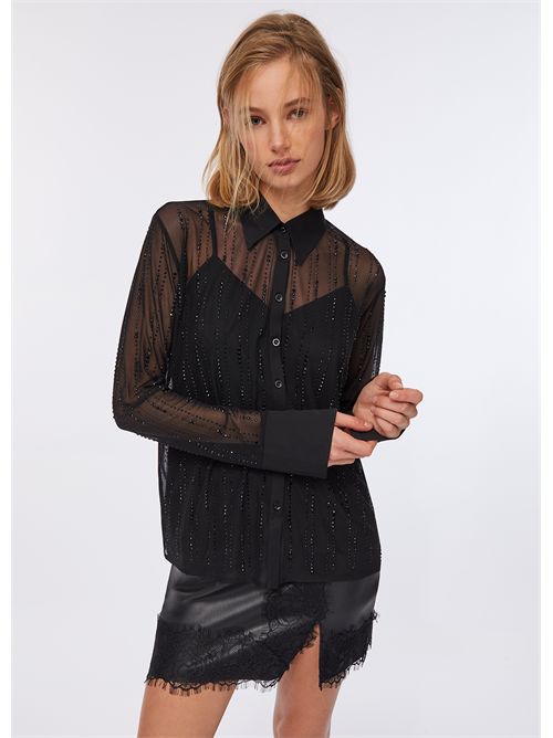 Camicia in tulle con strass LIU JO | CF5056J4966/22222